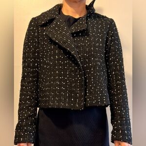 Ann Taylor Black and White Textured Blazer